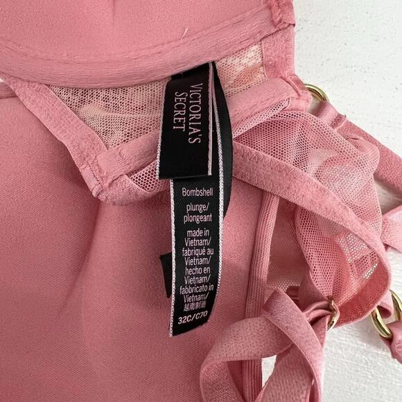 Victoria's Secret Bombshell Lace Cage Back Front Closure Bra Pink Womens Size 32 - Picture 3 of 5